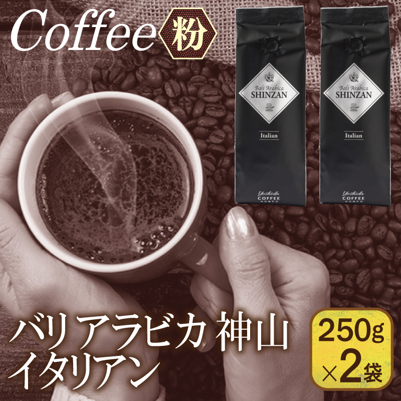 【スピード発送】バリアラビカ神山イタリアン 250g×2袋／粉 【珈琲 こーひー コーヒー 自家焙煎 オリジナル ギフト キャンプ アウトドア】 099H4680