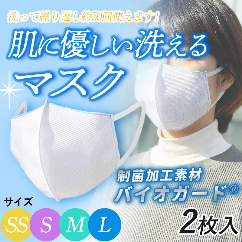 【ふるさと納税】 肌に優しい洗える家庭用マスク【2枚入】 抗菌・防臭・制菌加工　サイズ4種類（SS・S・M・L）
