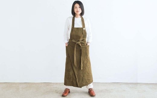 ワークエプロン_オリーブ S-UW-A43A