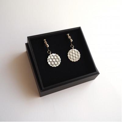 ふるさと納税 大和高田市 白蝶貝のレース彫刻「麻」イヤリング |  | 03