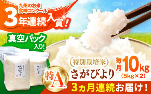 【令和6年産新米】【全3回定期便】【毎月配送】【九州米・食味コンクール3年連続入賞！】こだわりのさがびより 10kg（白米）【白浜農産】米 お米 特別栽培米 佐賀 白石 [IBL016]