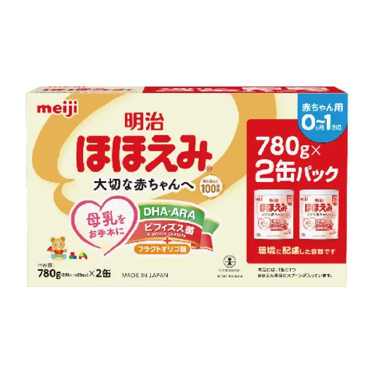 明治ほほえみ 2缶パック（780g×2缶）【埼玉県 春日部市 明治 粉ミルク フォローアップミルク ベビー用品 出産祝い 赤ちゃん 子育て】　(CZ001-1)