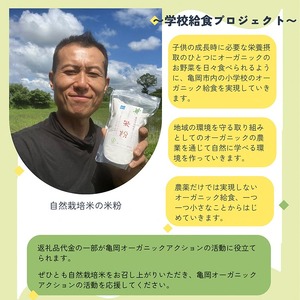 【6回定期便】京都府・亀岡産 栽培期間中農薬不使用 亀岡学校給食プロジェクト 自然栽培米の米粉 1kg(500g×2)×6回定期便 ※離島への発送不可