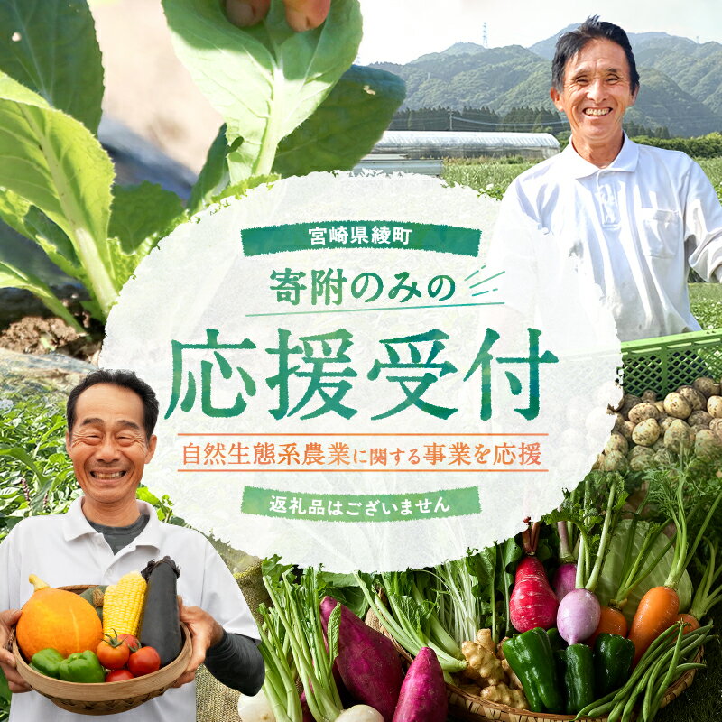 【ふるさと納税】宮崎県綾町 寄附のみの応援受付 自然生態系農業に関する事業を応援 ＜返礼品はございません＞ 宮崎県 綾町 返礼品なし 寄附のみ 有機農業 オーガニック 寄附 寄付のみ ふるさと応援