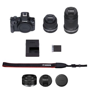 【追加レンズセット】キヤノン ミラーレス カメラ EOS R50 ブラック ダブルズームキット & 単焦点レンズ Canon キャノン_0054C