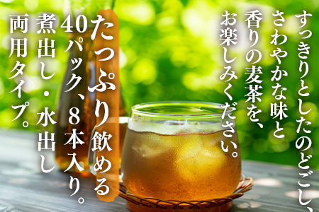 佐賀県産麦茶40Ｐ 8本セット「2024年 令和6年」