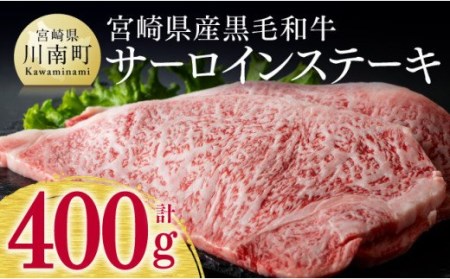 宮崎県産黒毛和牛 牛肉 サーロインステーキ 400g 【 肉 牛肉  牛 ブランド牛肉 国産 九州産 BBQ アウトドア 和牛 ステーキ キャンプ バーベキュー 】