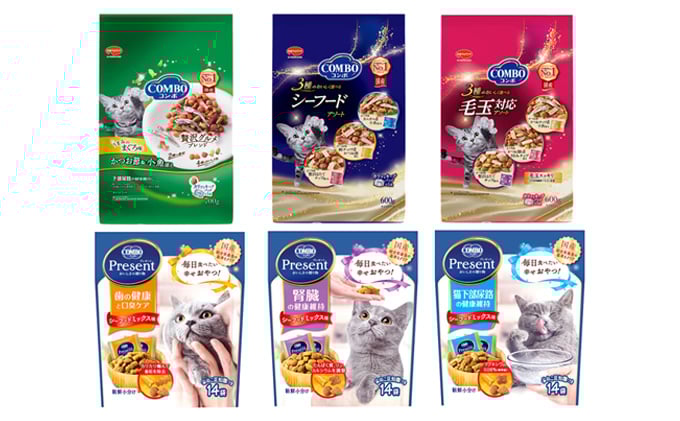 
キャットフード：コンボ6種類アソート 日本ペットフード ネコ 猫 愛猫 ケア ペット えさ セット 健康 栄養
