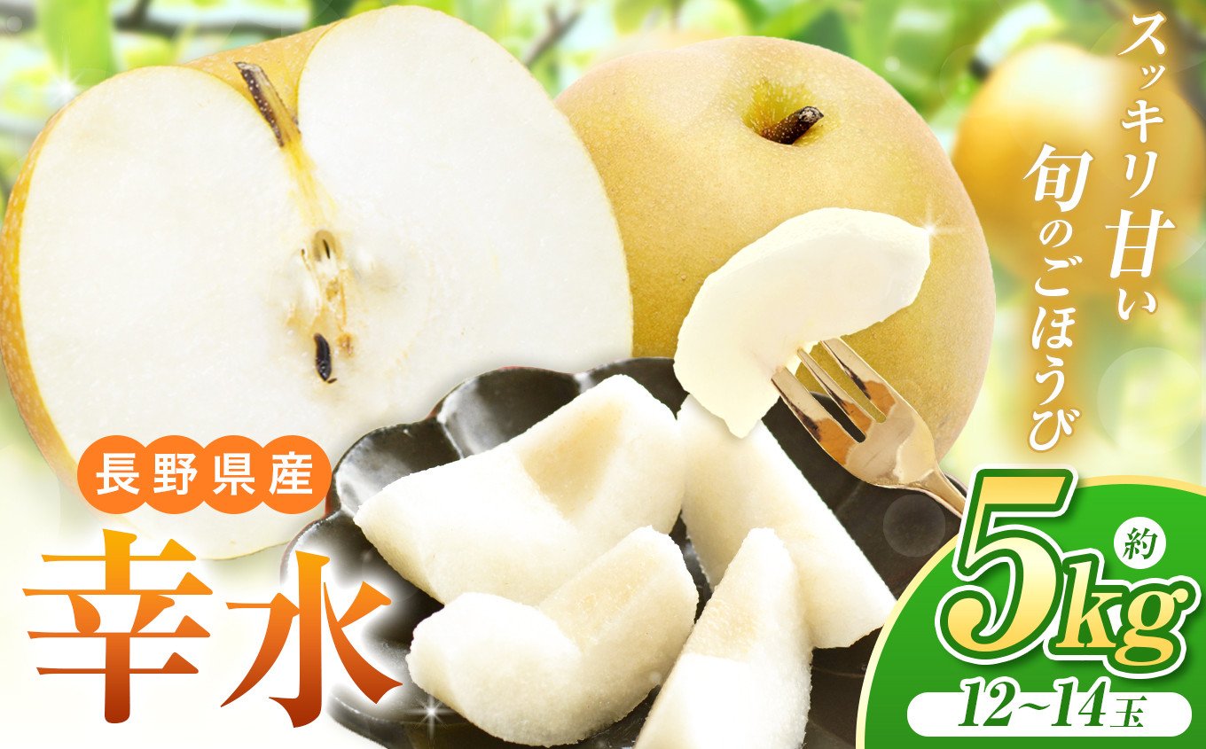 
            【先行予約】【８月下旬頃～発送予定】幸水 約5kg （ 12 ～ 14 玉 ）| 果物 くだもの フルーツ 梨 なし ナシ 長野県 塩尻市
          