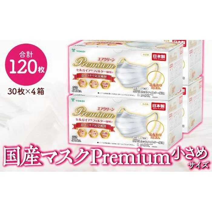 【ふるさと納税】マスク（大容量）高級国産不織布マスク（小さめ）　30枚入×4箱