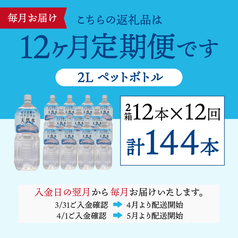 【12か月お届け】富士北麓のバナジウム天然水 2L 12本