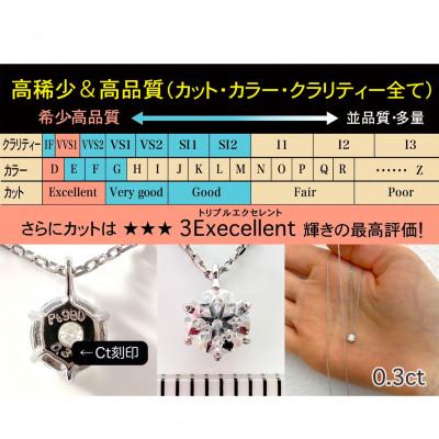 ふるさと納税 南アルプス市 【GIA】鑑定ダイヤ使用Pt900 0.3ctダイヤモンドペンダント Dカラー/VVS1/3Exce |  | 01