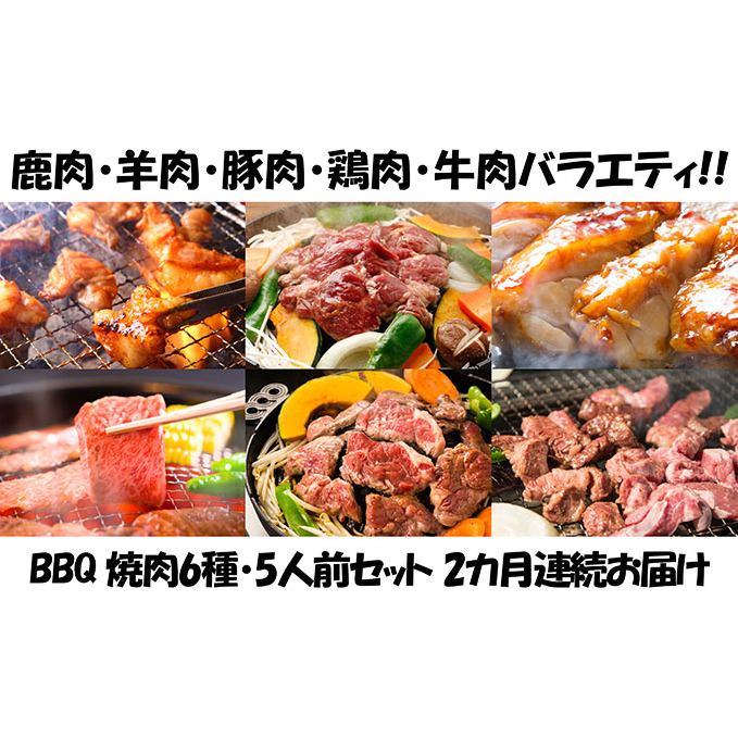 【2カ月連続】エンジョイ！BBQセット　～焼肉6種　5人前コース～