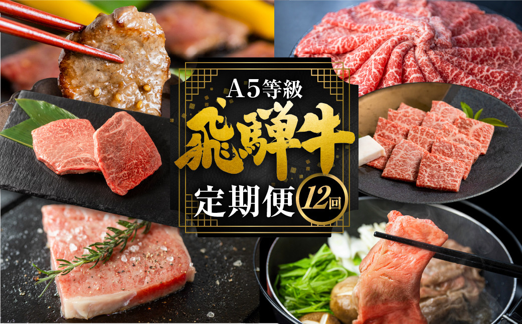 
                  ＜8月から寄附額改定＞飛騨牛づくし定期便 12回 2人前 肉 定期便 飛騨牛 5等級 しゃぶしゃぶ すき焼き ステーキ 焼肉 お楽しみ定期便 12ヵ月 もも うで 食べ比べ 国産牛 国産 牛肉 肉 厳選 熟成 肉の沖村 飛騨市
                