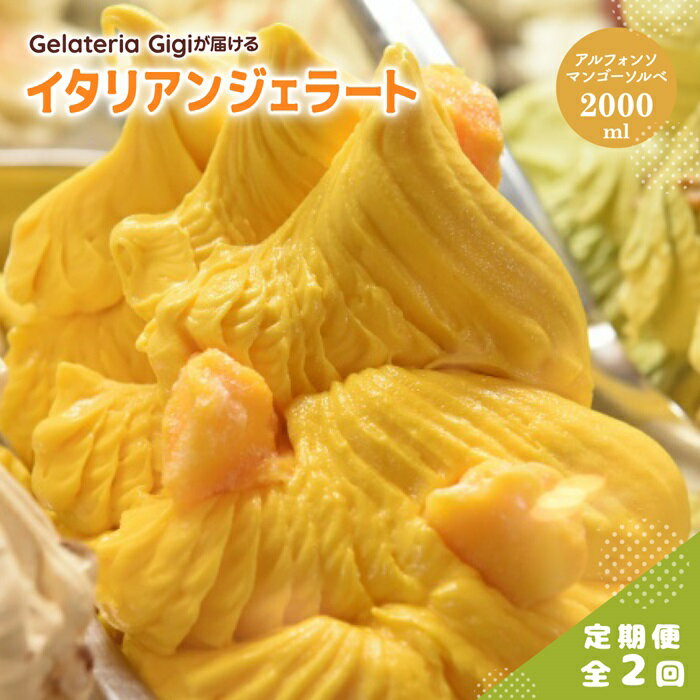 【ふるさと納税】【定期便2回】 ジェラテリアGigi イタリアンジェラート アルフォンソマンゴーソルベ 2000ml ジェラート マンゴー アイス gigi 業務用 2L スイーツ お取り寄せ グルメ 定期便 2回 ふるさと納税 北海【43006302】
