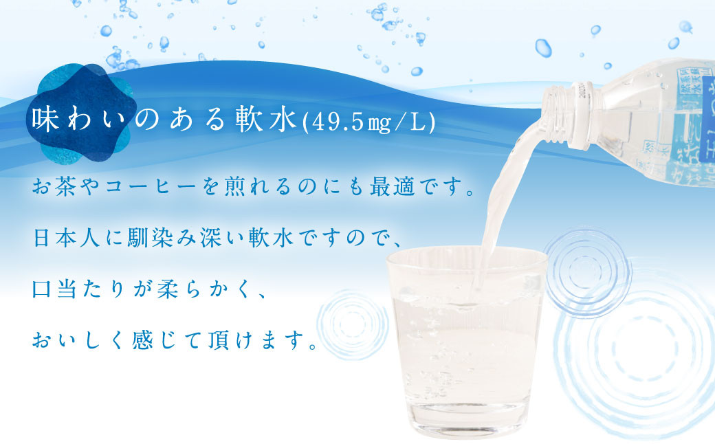 【3ヶ月定期便】なめらかつややかしっとり天然水 500mlPET 24本×2ケース 飲料 水