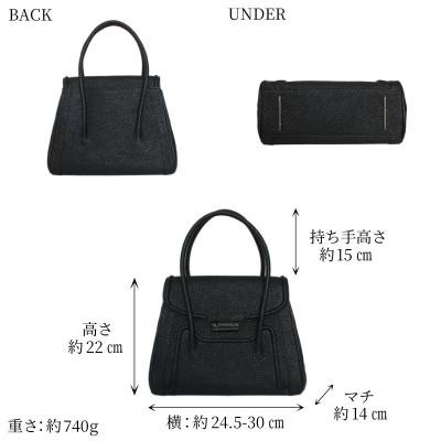 ふるさと納税 御代田町 【濱野皮革工藝のハンドバッグ】トレゾサック 黒桟革(ブラック) |  | 02