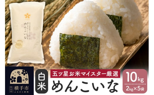 【令和6年産新米】【白米】めんこいな 10kg(2kg×5袋)