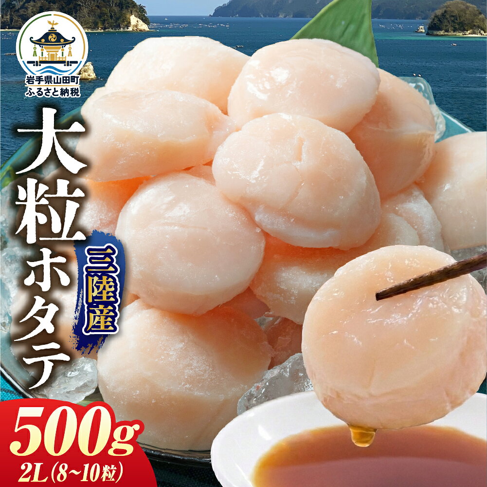 【ふるさと納税】玉冷 500g 2Lサイズ（ほたて ホタテ 貝柱 かいばしら 刺身 魚介 海鮮 岩手県 山田町 三陸）