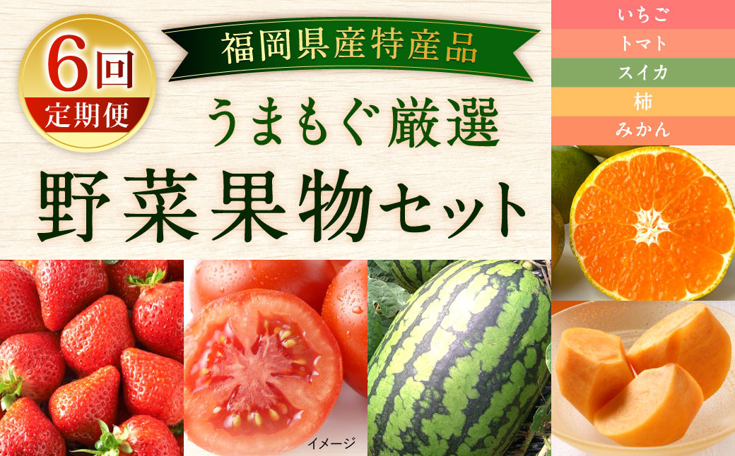 
                  【福岡県産 特産品 年6回定期便】うまもぐ厳選 野菜果物セット 定期便 野菜 果物 詰め合わせ
                