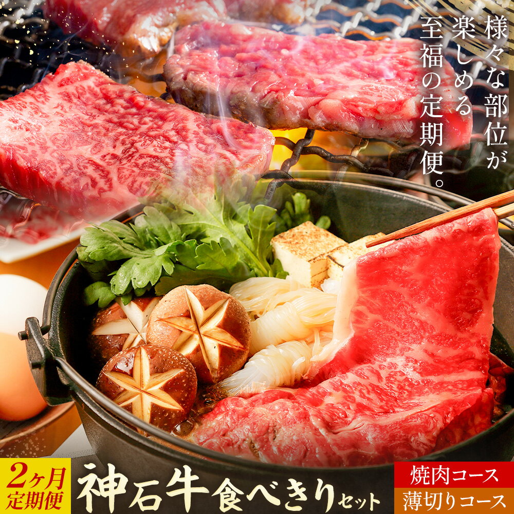 【ふるさと納税】【2ヶ月定期便】牛肉 食べきり セット 選べる 焼肉 計1.2kg×2回 薄切り 計1.1kg×2回 神石牛 JA全農ひろしま《30日以内に出荷予定(土日祝除く)》広島県 神石高原町 黒毛和牛 和牛 牛 牛肉 お取り寄せグルメ
