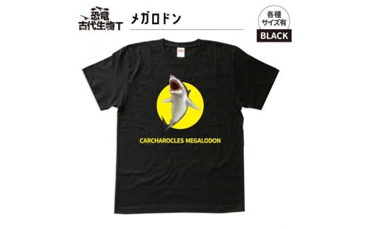 恐竜・古代生物Tシャツ　メガロドン 047　サイズＸＬ（レギュラー）
