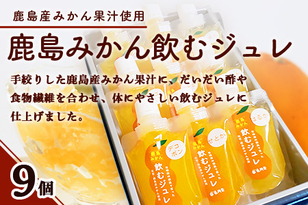 鹿島みかん飲むジュレ（9本セット） ミカン ジュレ ジュース 果汁飲料 B-654