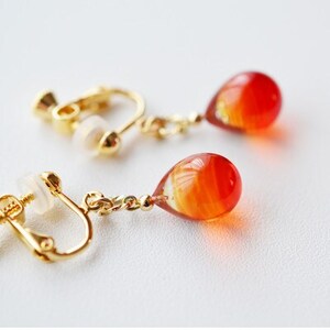 【Soukore】ガラスアクセサリー・夕やけ・イヤリング【1626476】