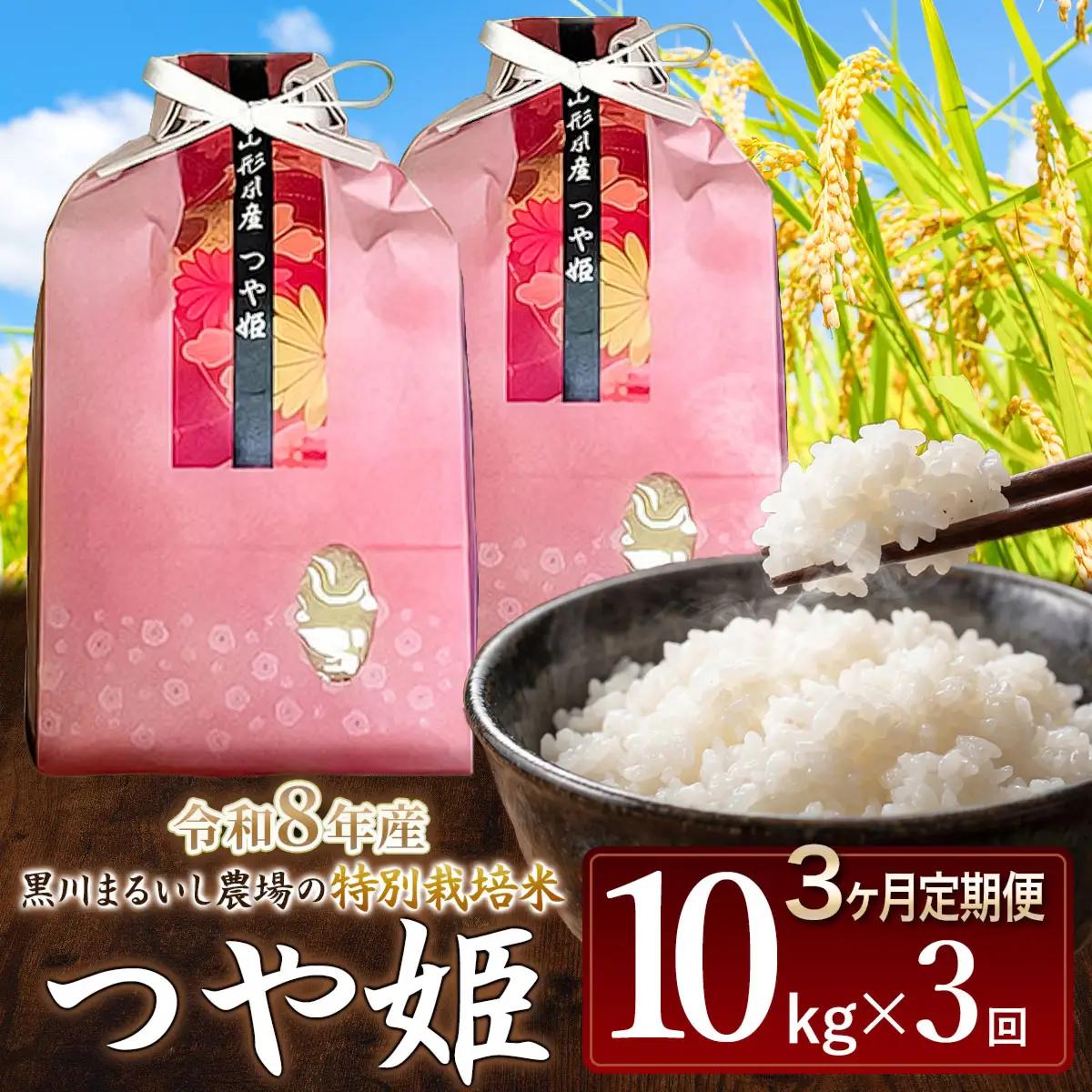 令和8年産 【定期便3ヵ月】 特別栽培米つや姫 10kg(5kg×2袋) 山形県鶴岡市産 K-881 黒川まるいし農場