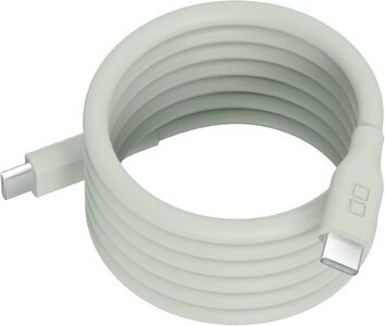 スパイラルシリコンケーブル CtoC 1m (カームブルー)｜Type-Cケーブル ケーブル 充電 iPhone スマホ スマートフォン iPad タブレット ノートPC [2553]