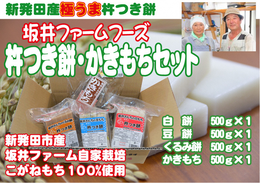 
            かきもち＆杵つき餅セット 4種【 ふるさと直送！ 産地直送 餅 もち おもち セット 正月 坂井ファーム  かきもち きねつきもち 杵つき餅 まめもち 豆餅 くるみ くるみ餅 お正月 せいだ 新潟 新発田 C39_01 】
          