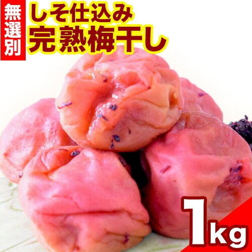 【ふるさと納税】紀州南高梅使用 しそ仕込み完熟梅干し 無選別 1kg 厳選館 《90日以内に出荷(土日祝除く)》 和歌山県 日高川町 紀州南高梅 しそ仕込み 梅干し