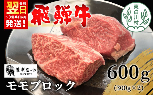 
                  飛騨牛 モモブロック 600g 300g×2 牛肉 和牛 肉 ローストビーフ 焼肉 ステーキ 赤身 赤身肉 牛 鉄板焼き お祝い 贈答 ギフト 贈り物 ふるさと納税 東白川村 岐阜 贅沢 モモ もも肉 養老ミート 23000円
                