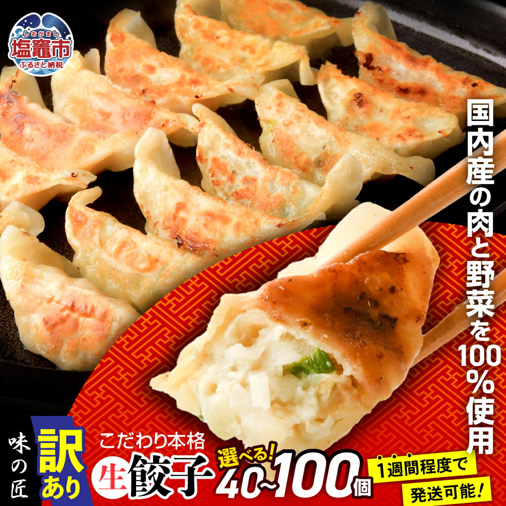 【ふるさと納税】高評価 訳あり 餃子 無添加 規格外 宮城県産 豚肉 冷凍 40個 50個 100個 こだわり 本格 生餃子 楽天限定 味の匠 不揃い 防腐剤 冷凍餃子 ギョーザ ギョウザ 宮城県 塩竈市 塩釜市 楽天限定