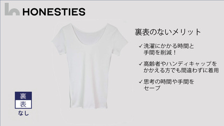 ons0466 [WOMENS]裏表なし インナープレミアム Tシャツ M(白) 2枚 レディース