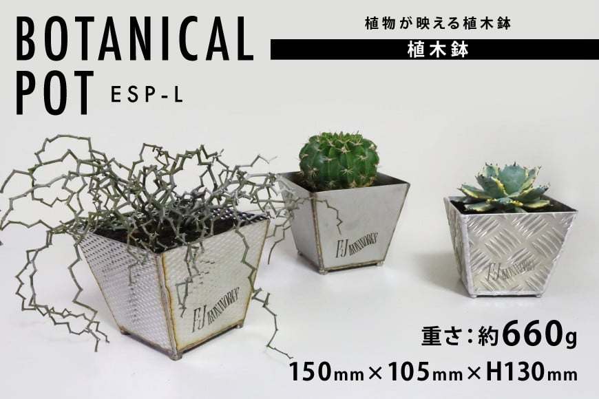 
            植木鉢 BOTANICAL POT ESP-L 1点 [藤田鉄工所 宮城県 気仙沼市 20565005] プランター 鉢 植木 おしゃれ 室内 多肉植物 アガベ ステンレス 金属 花 ガーデン DIY 植物 多肉 観葉植物 ナチュラル
          