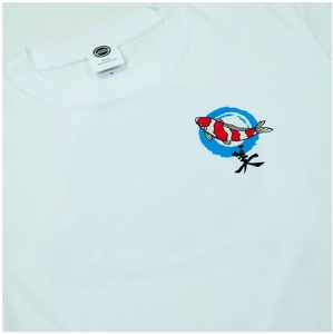 14P129-1 小千谷市 マンホールTシャツ 白（ホワイト） 錦鯉【Sサイズ】 紅白 新潟県小千谷市
