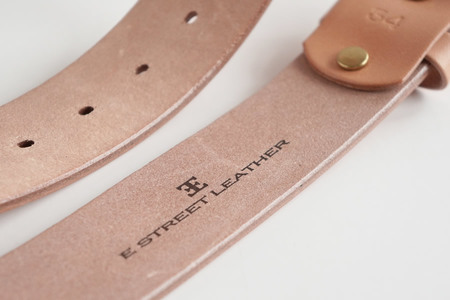 E STREET LEATHER グレージングベンズ 4cm幅 極厚レザーベルト ナチュラル（40インチ 101.5cm) 【star008-6-01】