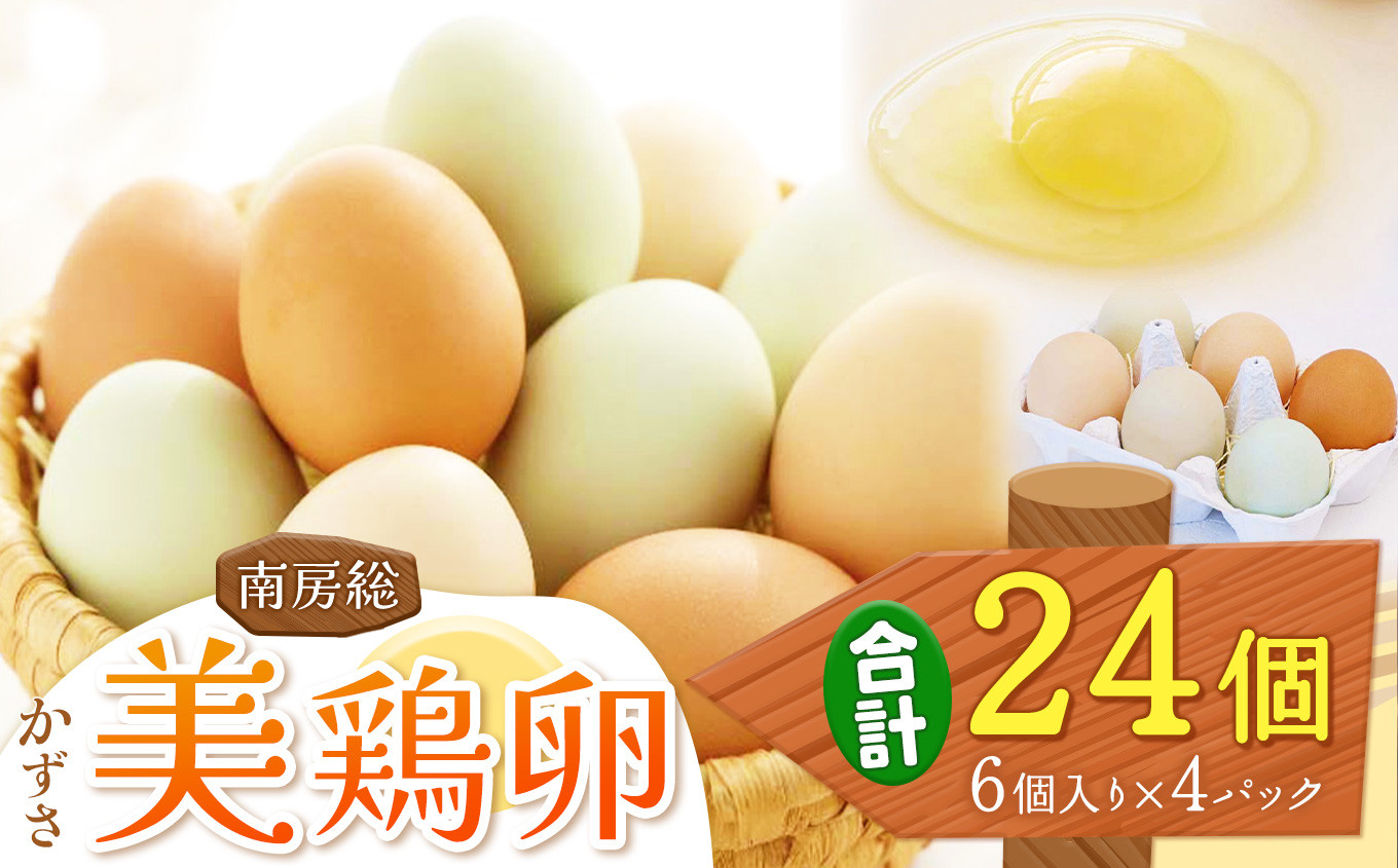 
            南房総 かずさ美鶏卵 24個（6個入り）× ４パック お米を食べて育つ鳥の卵 君津市産 | 穴太商店 たまご 卵 タマゴ 玉子 かずさ美鶏卵 卵かけご飯 お菓子作り 新鮮 オススメ 千葉県 君津市 きみつ
          