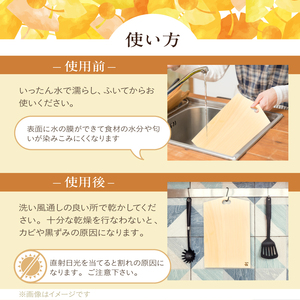 S169-005_イチョウのまな板(持ち手付 薄型)Sサイズ