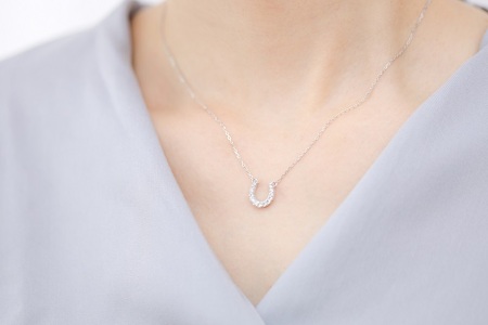 【プラチナ】リバーシブル馬蹄ネックレス/ PT(LP0003)