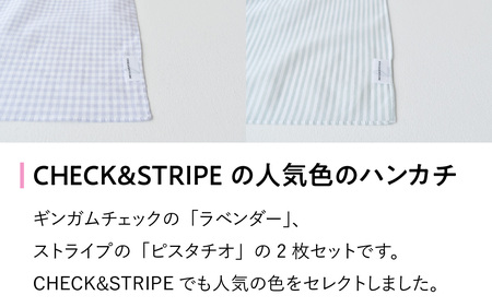 【ギフト対応・ラッピング済】 【播州織】 レディース用ハンカチ2枚セット B／ CHECK&STRIPE おしゃれ 綿素材 日本製 ハンカチ ギフトセット オリジナル 女性向け 雑貨 プレゼント