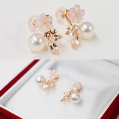 ふるさと納税 天草市 5.5-6mm K18PG シェル ホワイトトパーズ ピアス ピンク【K18PG】_S085-302 |  | 02