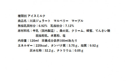 川高ジェラート マルベリー マーブル（１２個入り）