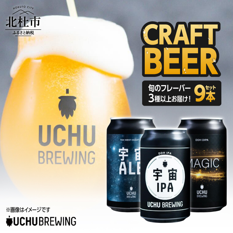うちゅうブルーイング クラフトビール 9本セット [h131]