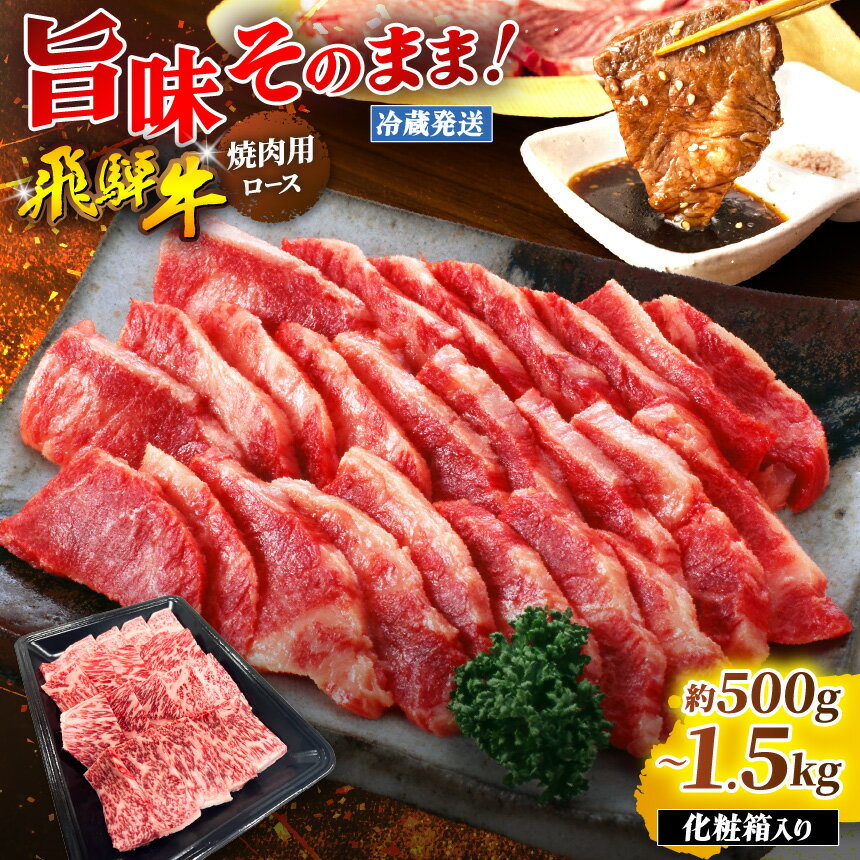 【ふるさと納税】『冷蔵発送』飛騨牛 ロース 焼肉用 選べる容量 本州のみ発送 | 飛騨牛 黒毛和牛 牛 和牛 肉 お肉 精肉 国産 焼肉 ジューシー やわらか とろける 冷蔵 お祝い おもてなし 贈答 化粧箱 岐阜県 北方町