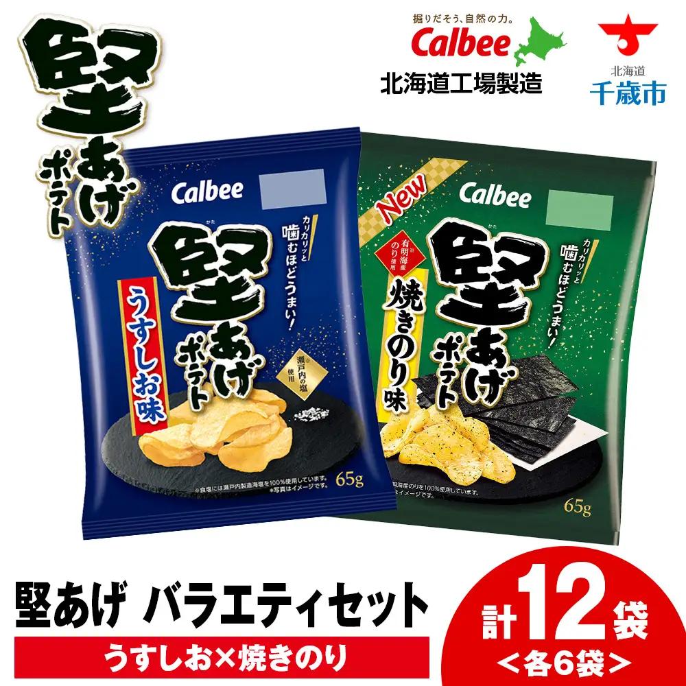 堅あげポテト 2種セット ＜焼きのり・うすしお＞ 各6袋  カルビー ポテトチップス 《千歳工場製造》
