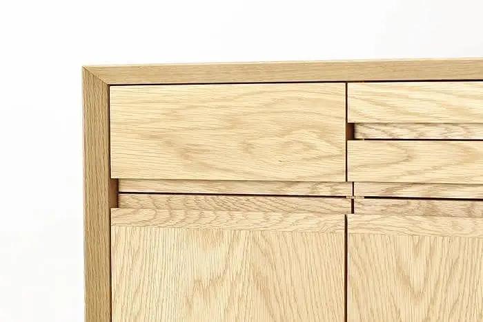 大川家具 レフライン 120cm リビングボード 収納 天然木オーク(ナラ) 野中木工所