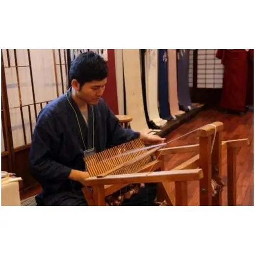 【千葉県指定伝統的工芸品】江戸組紐 中村正 吾妻組あられ柄（ドット柄）帯締め 青