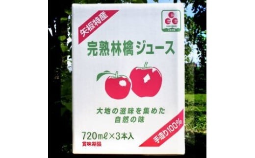 【定期便6回】 矢板市産 完熟りんごジュース《720ml×3本 1箱》｜林檎 リンゴ 果汁100% 産地直送 (毎月お届け）